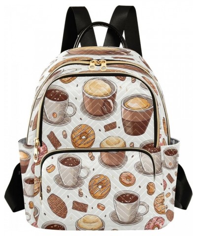 Macaroon Coffee Women Backpack Purse Ladies Fashion Shoulder Bag Daypack Travel Bag 10L Small $17.84 Backpacks