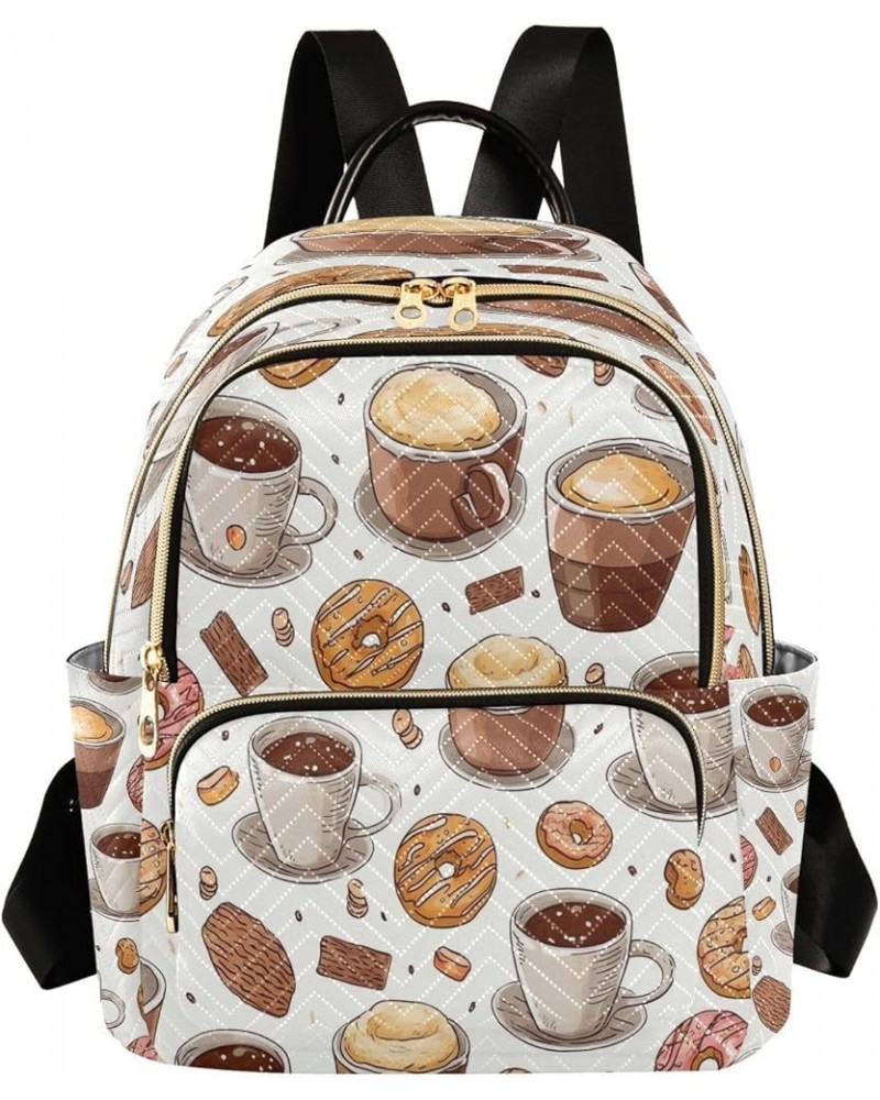 Macaroon Coffee Women Backpack Purse Ladies Fashion Shoulder Bag Daypack Travel Bag 10L Small $17.84 Backpacks