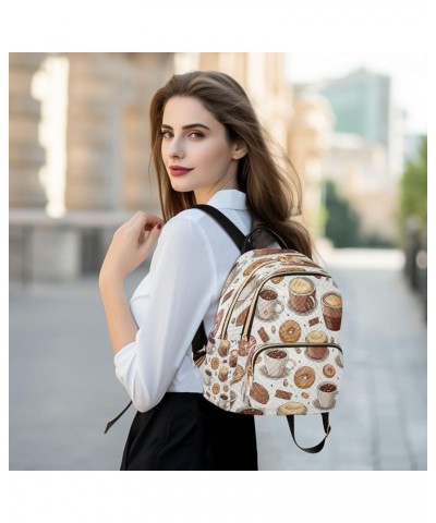 Macaroon Coffee Women Backpack Purse Ladies Fashion Shoulder Bag Daypack Travel Bag 10L Small $17.84 Backpacks