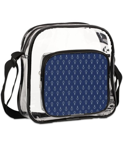 Anchor Axe Stadium-Approved Clear Crossbody Bag with Colorful Print Design Anchor Blue $12.00 Crossbody Bags