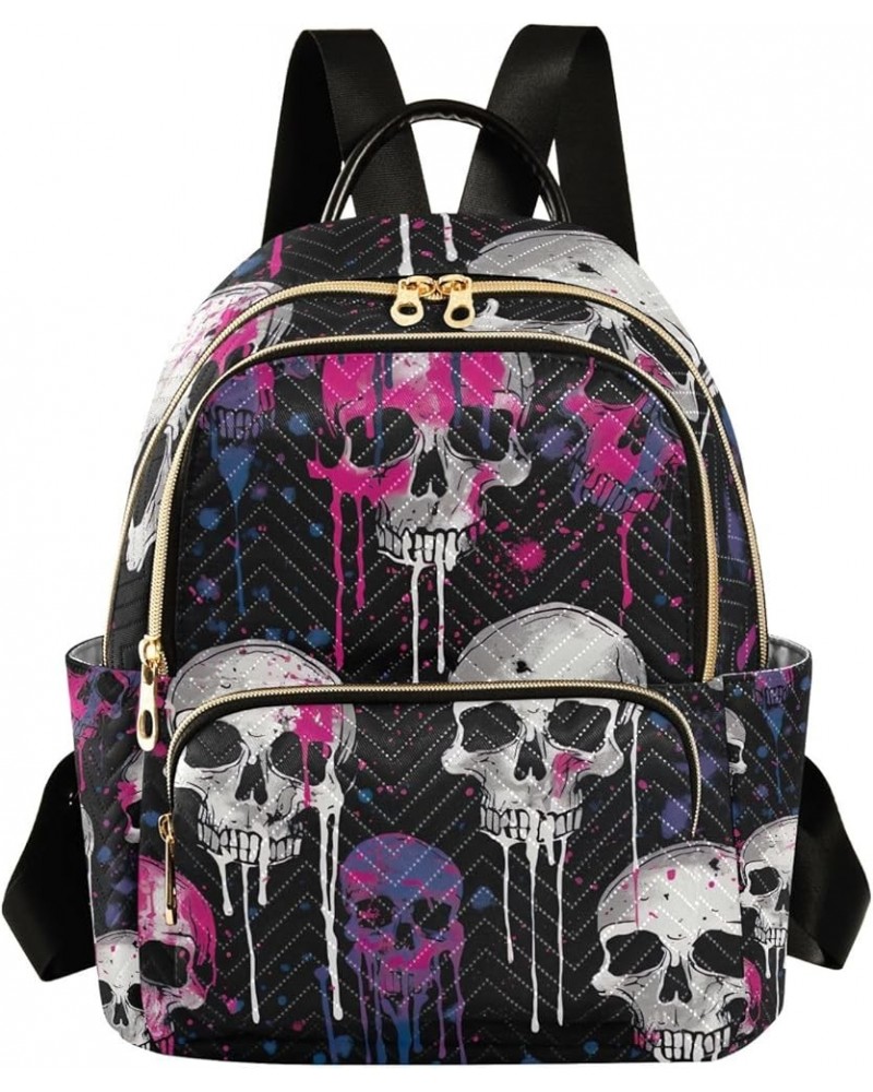 Chinese New Year Dragon Dance Polyester Backpack Quilted Backpack Purse for Women Skulls Painted on Black Medium $17.49 Backp...