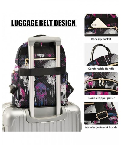 Chinese New Year Dragon Dance Polyester Backpack Quilted Backpack Purse for Women Skulls Painted on Black Medium $17.49 Backp...