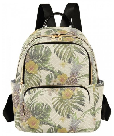 Tropical Flowers Pineapple Palm Leaf Monstera Women Backpack Purse Shoulder Bag Color Small $19.13 Backpacks