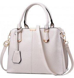 Women's Top-handle Body Handbag Middle Size Purse Durable Leather Tote Bag Purses and Handbags for Women White $19.53 Totes