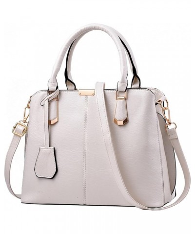 Women's Top-handle Body Handbag Middle Size Purse Durable Leather Tote Bag Purses and Handbags for Women White $19.53 Totes