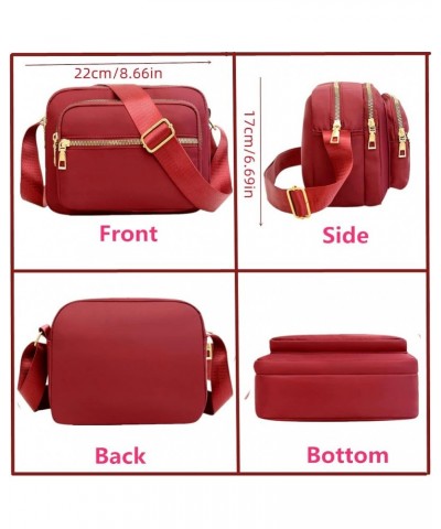 Small Nylon Crossbody Bags for Women, Messenger Bag Travel Purses and Waterproof Shoulder Handbags Pocketbooks Deep Red $10.7...