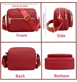 Small Nylon Crossbody Bags for Women, Messenger Bag Travel Purses and Waterproof Shoulder Handbags Pocketbooks Deep Red $10.7...