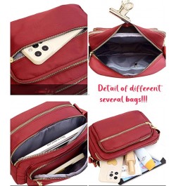 Small Nylon Crossbody Bags for Women, Messenger Bag Travel Purses and Waterproof Shoulder Handbags Pocketbooks Deep Red $10.7...