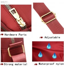 Small Nylon Crossbody Bags for Women, Messenger Bag Travel Purses and Waterproof Shoulder Handbags Pocketbooks Deep Red $10.7...