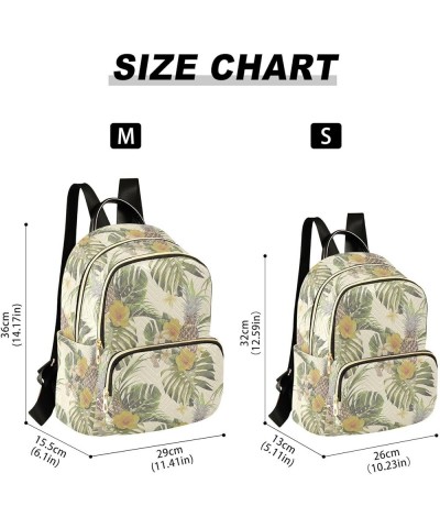 Tropical Flowers Pineapple Palm Leaf Monstera Women Backpack Purse Shoulder Bag Color Small $19.13 Backpacks