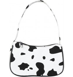 Women Retro Classic Clutch Shoulder Bag Cow Leopard Print Mini Handbag Purse with Zipper Closure Canvas-cow White $7.69 Clutches