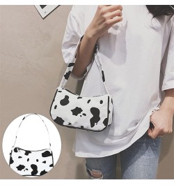 Women Retro Classic Clutch Shoulder Bag Cow Leopard Print Mini Handbag Purse with Zipper Closure Canvas-cow White $7.69 Clutches