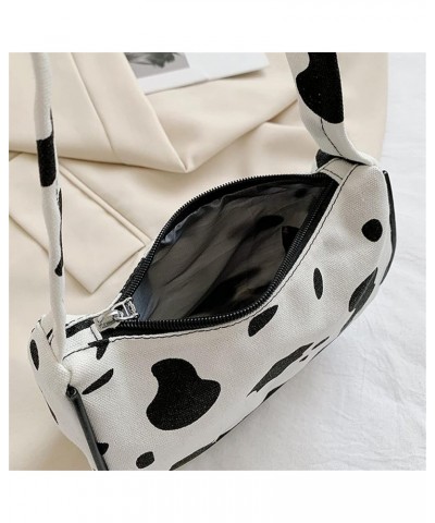 Women Retro Classic Clutch Shoulder Bag Cow Leopard Print Mini Handbag Purse with Zipper Closure Canvas-cow White $7.69 Clutches