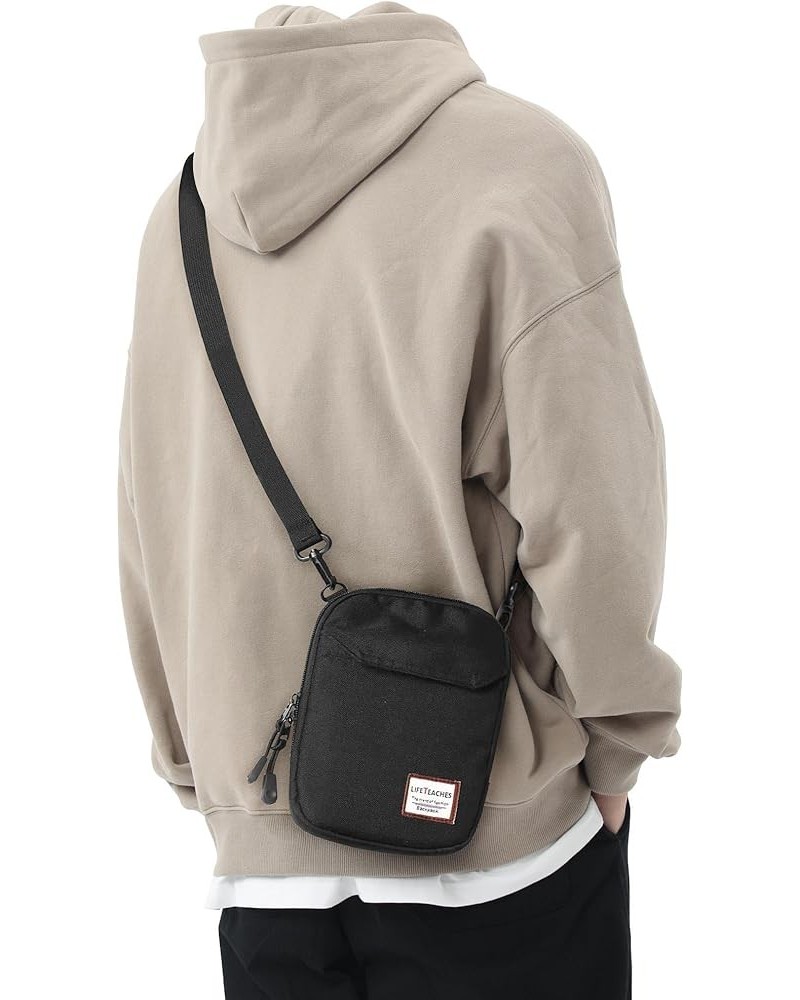 Mini Crossbody Bag Shoulder Bag for Men, Small Messenger Satchel Bag for Women Black $11.00 Shoulder Bags