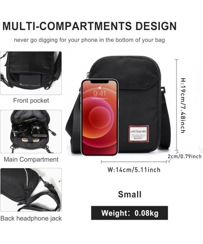 Mini Crossbody Bag Shoulder Bag for Men, Small Messenger Satchel Bag for Women Black $11.00 Shoulder Bags