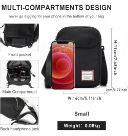 Mini Crossbody Bag Shoulder Bag for Men, Small Messenger Satchel Bag for Women Black $11.00 Shoulder Bags