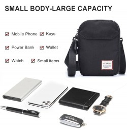 Mini Crossbody Bag Shoulder Bag for Men, Small Messenger Satchel Bag for Women Black $11.00 Shoulder Bags