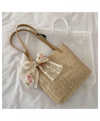 2pcs Woven Bag Womens Cross Body Sling Bag Straw Tote Bag Summer Purse Straw Bags for Women Beach Lady Straw Handbag Beach Ha...