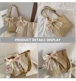 2pcs Woven Bag Womens Cross Body Sling Bag Straw Tote Bag Summer Purse Straw Bags for Women Beach Lady Straw Handbag Beach Ha...