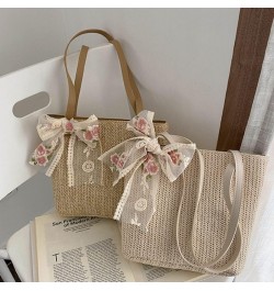 2pcs Woven Bag Womens Cross Body Sling Bag Straw Tote Bag Summer Purse Straw Bags for Women Beach Lady Straw Handbag Beach Ha...