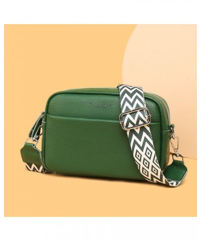 Crossbody Bag for Women, Genuine Leather Handbag Adjustable Wide Strap Ladies Cross Body Bag Green $19.68 Crossbody Bags