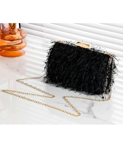 Clutch Purses for Women Evening Bag Tassel Hobo Handbag Shouder Crossbody Bag with Chain for Wedding Party Silver $12.38 Even...