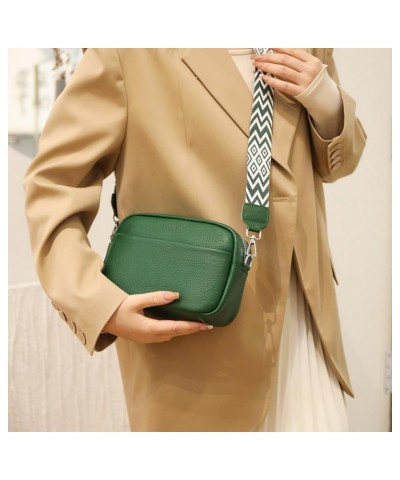 Crossbody Bag for Women, Genuine Leather Handbag Adjustable Wide Strap Ladies Cross Body Bag Green $19.68 Crossbody Bags