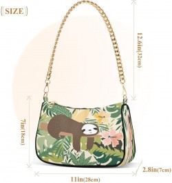 Cute Lazy Sleep Sloth Bear Animal Shoulder Handbags for Women Travel Hobo Tote Handbag Women Gold Chain Shoulder Bags Purse w...