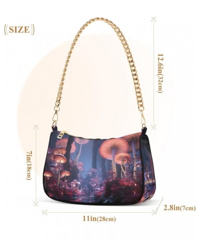 Women's Shoulder Handbag Pink Mystical Landscape Stylish Tote Handbag Hobo Handbag Clutch Handbags with Chain $13.02 Totes