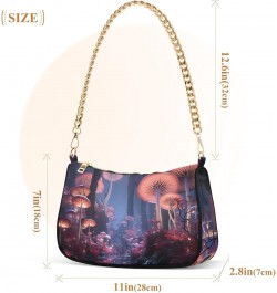 Women's Shoulder Handbag Pink Mystical Landscape Stylish Tote Handbag Hobo Handbag Clutch Handbags with Chain $13.02 Totes