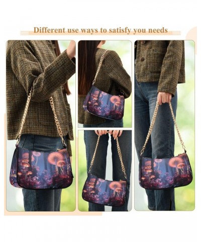 Women's Shoulder Handbag Pink Mystical Landscape Stylish Tote Handbag Hobo Handbag Clutch Handbags with Chain $13.02 Totes