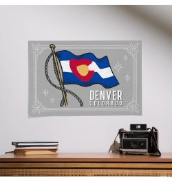 16x24 Inch Giclee Art Print Wall Decor, Denver, Colorado, Waving State Flag, State Series $23.19 Totes