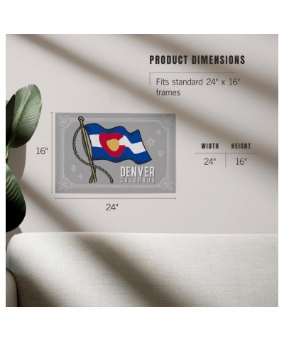 16x24 Inch Giclee Art Print Wall Decor, Denver, Colorado, Waving State Flag, State Series $23.19 Totes