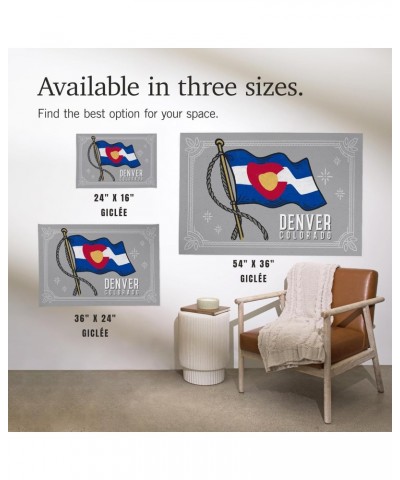 16x24 Inch Giclee Art Print Wall Decor, Denver, Colorado, Waving State Flag, State Series $23.19 Totes