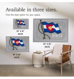 16x24 Inch Giclee Art Print Wall Decor, Denver, Colorado, Waving State Flag, State Series $23.19 Totes