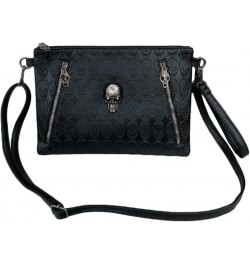 Women Big Skull Printing Satchel Fashion Clutch Bag Shoulder Bags Purse Black $16.29 Satchels