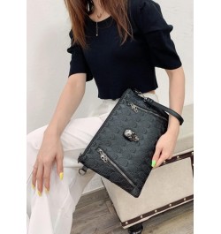 Women Big Skull Printing Satchel Fashion Clutch Bag Shoulder Bags Purse Black $16.29 Satchels