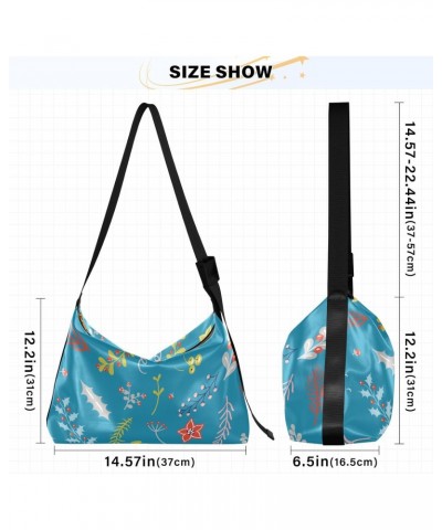 Boys Crossbody Sling Bags Waterproof Womens Shoulder Bags Sling Bag Christmas Cute Scandinavian Flower $20.29 Shoulder Bags