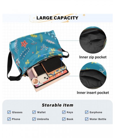 Boys Crossbody Sling Bags Waterproof Womens Shoulder Bags Sling Bag Christmas Cute Scandinavian Flower $20.29 Shoulder Bags