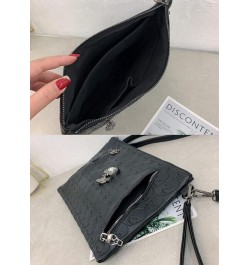 Women Big Skull Printing Satchel Fashion Clutch Bag Shoulder Bags Purse Black $16.29 Satchels