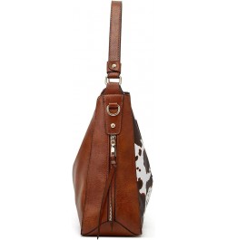 Ladies Bags,Handbags,Large-capacity Handbags Single shoulder bag Crossbody bag Vintage style Three Piece Set With Brown Cow P...