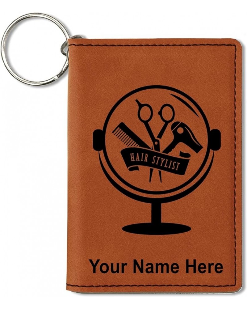 ID Holder Wallet, Hair Stylist, Personalized Engraving Included (Black with Silver) Dark Brown $11.48 Wallets