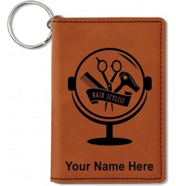 ID Holder Wallet, Hair Stylist, Personalized Engraving Included (Black with Silver) Dark Brown $11.48 Wallets