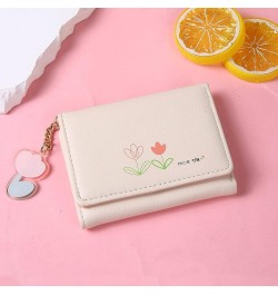 Women's Wallets Fashion Women ID Short Wallet Flowers Prints Bag Hasp Purse Multiple Card Slots Clutch Bag, White, One Size W...