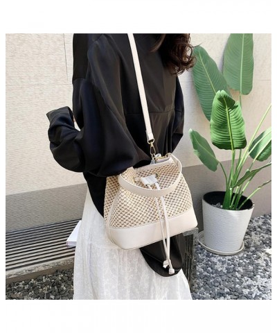 Van Caro Handwoven Cotton Straw Shoulder Bag Crochet Tassel Beach Bohemian Purse for Women 6943 Beige $13.59 Totes