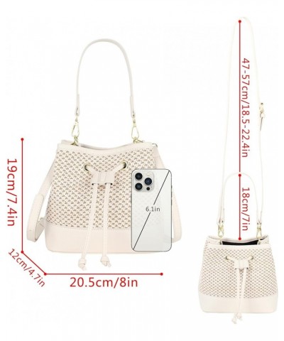 Van Caro Handwoven Cotton Straw Shoulder Bag Crochet Tassel Beach Bohemian Purse for Women 6943 Beige $13.59 Totes