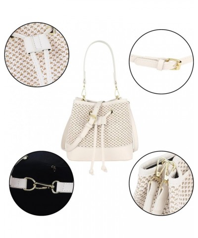 Van Caro Handwoven Cotton Straw Shoulder Bag Crochet Tassel Beach Bohemian Purse for Women 6943 Beige $13.59 Totes