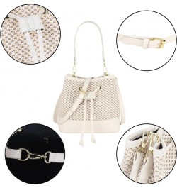 Van Caro Handwoven Cotton Straw Shoulder Bag Crochet Tassel Beach Bohemian Purse for Women 6943 Beige $13.59 Totes