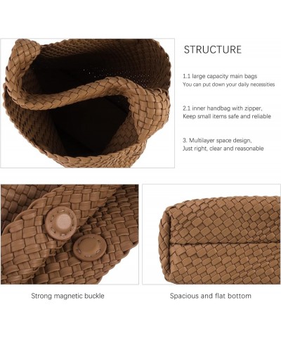 Woven Bag for Women,Woven Tote Bag for Women Large Top-handle Travel Handbag Brown 6 $26.40 Totes