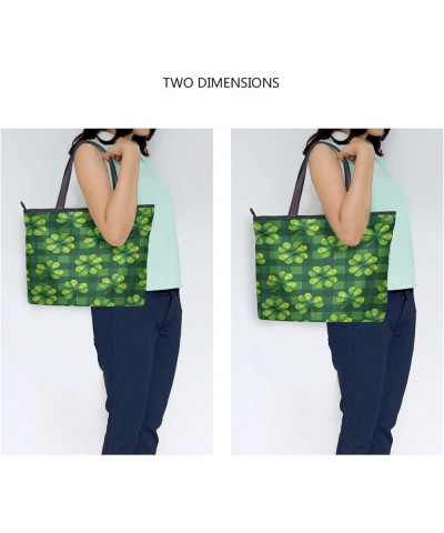 Pattern Tote Bag for Women with Zipper Pocket Polyester Tote Purse Pattern Handbag Pattern Tote Purse St Patricks 4 $17.25 Totes